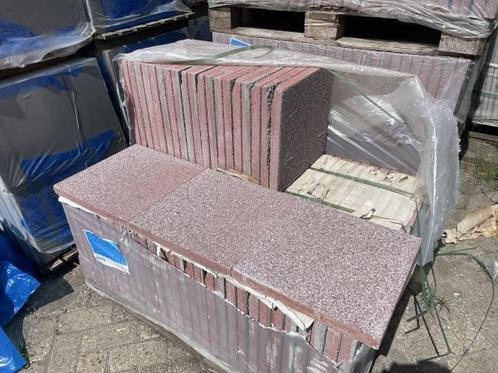 Veiling - 38.4 m2 Terrastegel 40x40x4 Hamburg rood (5200), Tuin en Terras, Tegels en Klinkers, Nieuw