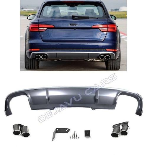 S4 Look Diffuser + Uitlaat sierstukken voor Audi A4 B9, Auto diversen, Tuning en Styling, Ophalen of Verzenden