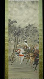 Absolute Auction – Japanese Hanging Scroll – Samurai Battle, Antiek en Kunst