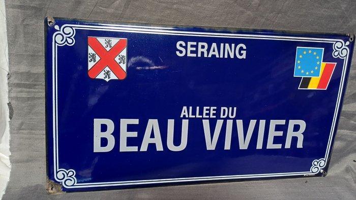 Roger Deramaix - Emaille straatnaam bord Seraing - Emaille, Antiek en Kunst, Antiek | Wandborden en Tegels