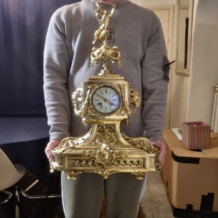 Tafelklok - - Verguld brons - Ca. 1880 - Bronzen Pendule, Antiek en Kunst, Antiek | Klokken
