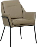 Taupe leren industriële design eetkamerstoel - Toledo Leer, Huis en Inrichting, Stoelen, Overige kleuren, Nieuw, Leer, Ophalen of Verzenden