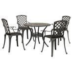 vidaXL 5-delige Tuinset geitaluminium bronskleurig, Tuin en Terras, Verzenden, Nieuw, Tuinset