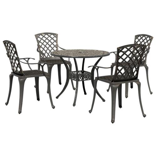 vidaXL 5-delige Tuinset geitaluminium bronskleurig, Tuin en Terras, Tuinsets en Loungesets, Tuinset, Nieuw, Verzenden