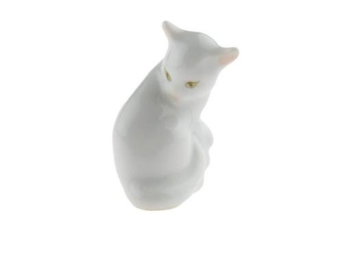 Miniatuur witte kat - Herend, Verzamelen, Poppetjes en Figuurtjes, Gebruikt, Verzenden