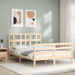 vidaXL Bedframe met hoofdbord massief hout, Huis en Inrichting, Slaapkamer | Bedden, Verzenden, Nieuw