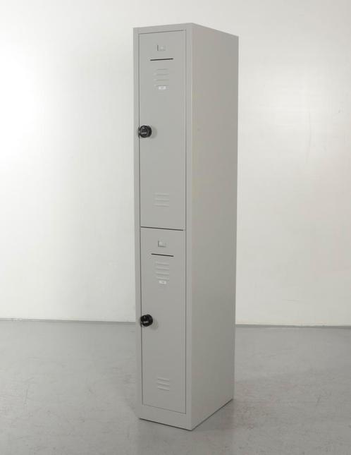 Officenow lockerkast, lichtgrijs, 194 x 34 cm, 2 deuren, Huis en Inrichting, Kasten | Lockerkasten, Gebruikt, Ophalen of Verzenden
