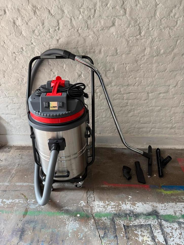 Aspirateur industriel INOX 60L _ 2 moteurs - NEUF - Garantie, Doe-het-zelf en Bouw, Reinigingsmachines