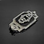 Argent, Argent sterling 925, onyx noir et marcasite - Broche, Antiek en Kunst
