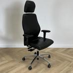 Dauphin directie bureaustoel met hoofdsteun, zwart leder, Bureaustoel