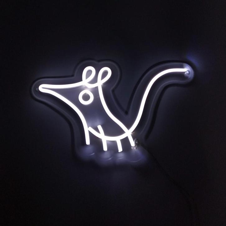 Muis Neon Bord Muisje Dieren Lamp LED, Verzamelen, Overige Verzamelen, Verzenden