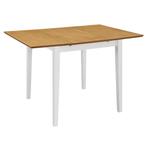 vidaXL Eettafel verlengbaar (80-120)x80x74 cm MDF wit, Verzenden