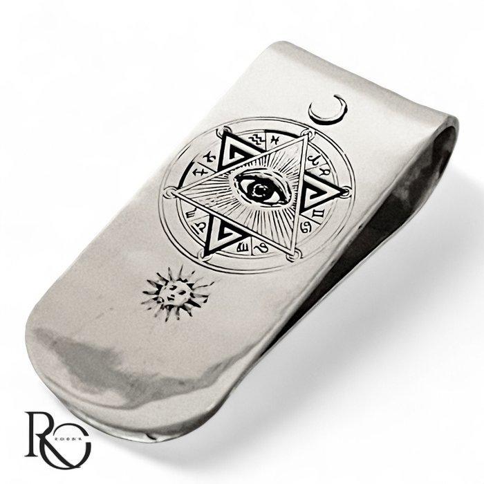 Other brand - Vrijmetselaars clip - Pince à billets, Antiek en Kunst, Antiek | Zilver en Goud