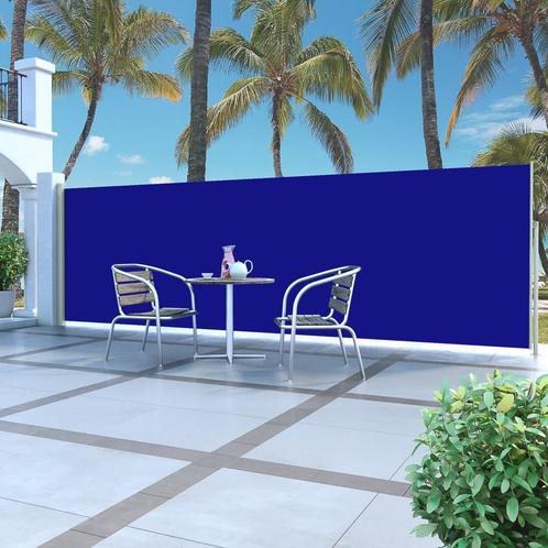 vidaXL Tuinscherm uittrekbaar 160x500 cm blauw, Jardin & Terrasse, Parasols, Envoi