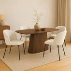 Mangohouten Eettafel Mick Deens ovaal bruin 210×100 cm, Huis en Inrichting, Tafels | Eettafels, Verzenden, Nieuw, Industriële meubels