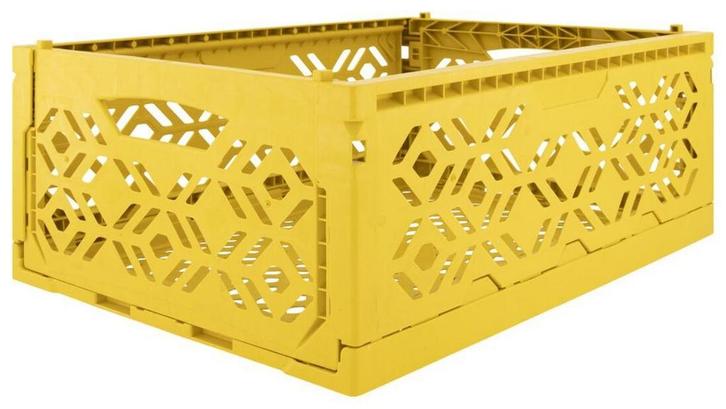 40x30x15 klapkrat 17L geel recycled geperforeerd nieuw, Zakelijke goederen, Kantoor en Winkelinrichting | Magazijn, Stelling en Opslag