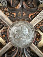 Wandbord - Hout - Brons - Staal - Textiel