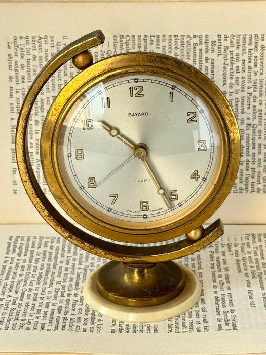 Klok - Réveil mécanique Bayard “Mappemonde” – Laiton doré -, Antiek en Kunst, Curiosa en Brocante