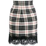 Twinset • korte geruite wollen rok • L (IT46), Kleding | Dames, Twinset, Verzenden, Nieuw, Zwart