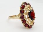 Ring - 18 karaat Geel goud Granaat, Handtassen en Accessoires, Ringen, Nieuw