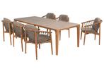 4 Seasons Outdoor Nora tuinset naturel teak met Liam tafel, Tuin en Terras, Nieuw
