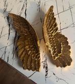 Reliëf, Golden ANGEL Wings Wall Decor - 28 cm - beton, Gips, Antiek en Kunst