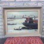 Jacob Boudewijn Volkers (1909-1985) - Boten in bevroren, Antiek en Kunst