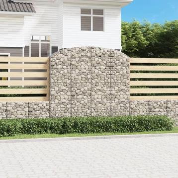 vidaXL Schanskorf gewelfd 200x50x180/200 cm gegalvaniseerd, Tuin en Terras, Bloempotten, Verzenden, Nieuw