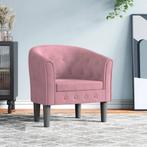 vidaXL Fauteuil rose velours, Maison & Meubles, Fauteuils, Verzenden, Neuf