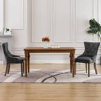 vidaXL Eetkamerstoelen 2 st stof grijs, Huis en Inrichting, Verzenden, Nieuw
