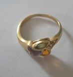 Ring - 18 karaat Geel goud Amethist - Diamant, Nieuw