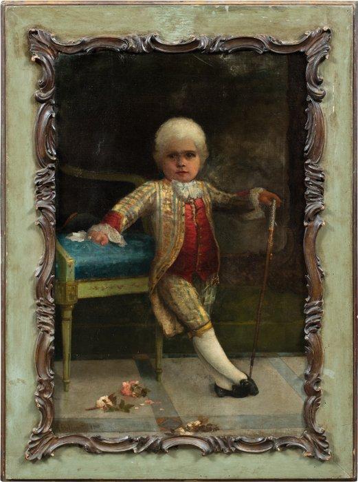 Italian painter (act. XIX-XX) - Portrait of an aristocratic, Antiek en Kunst, Kunst | Schilderijen | Klassiek