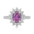 Bague - 18 carats Or blanc -  2.06ct. tw. Saphir - Diamant -, Nieuw