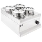 Bain Marie | 0.75kW | RVS | Incl. 4x 4,5L potten |, Verzenden, Nieuw in verpakking