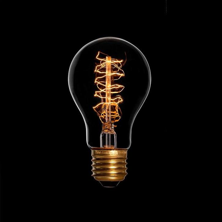 Gloeilamp Vintage Deluxe Ø60mm E27 60W, Huis en Inrichting, Lampen | Losse lampen, Verzenden