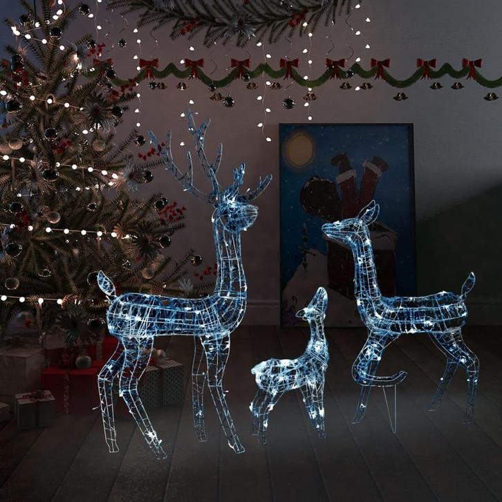 vidaXL Kerstversiering rendierfamilie 300 LEDs koudwit, Diversen, Kerst, Nieuw, Verzenden