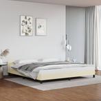 vidaXL Cadre de lit avec tête de lit Crème 200x200 cm, Maison & Meubles, Chambre à coucher | Lits, Neuf, Verzenden