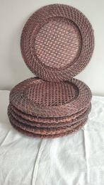 Onderbord (6) - Bamboe, Rattan, cannage, wilg - Service de, Antiek en Kunst