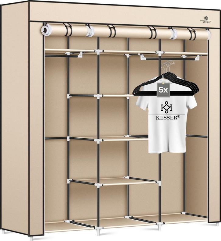 KESSER® Kledingkast in Stof en Metaal 150x45x175cm - opvouwb, Kleding | Dames, Overige Dameskleding, Verzenden