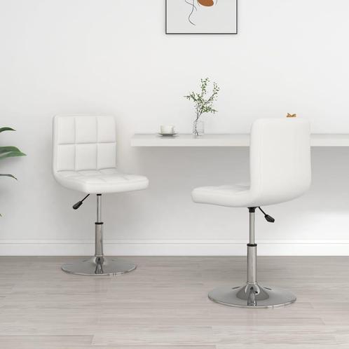 vidaXL Eetkamerstoelen 2 st kunstleer wit, Huis en Inrichting, Stoelen, Nieuw, Verzenden