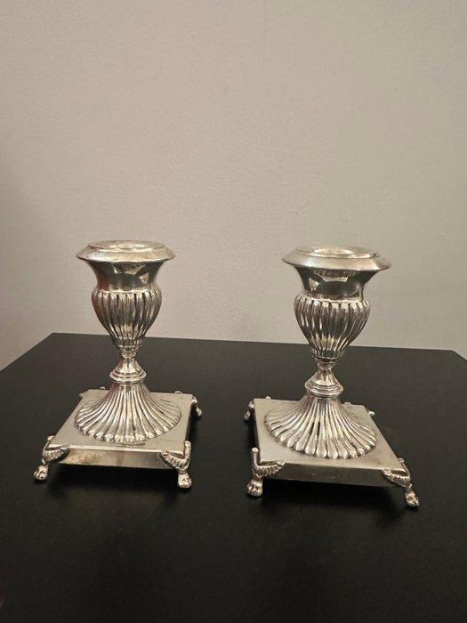 Kandelaar (2) - .800 zilver, Antiek en Kunst, Antiek | Zilver en Goud