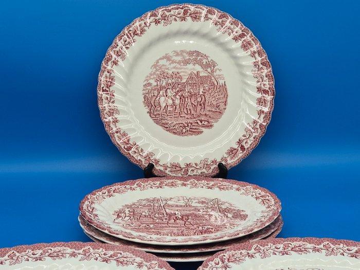 Eetservies - Myott’s – „Country Life“ – 8 Teller, rot –, Antiek en Kunst, Antiek | Meubels | Tafels