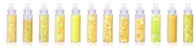 Glitters en steentjes epoxy set 12 buisjes geel figuurtjes, Hobby & Loisirs créatifs, Bricolage