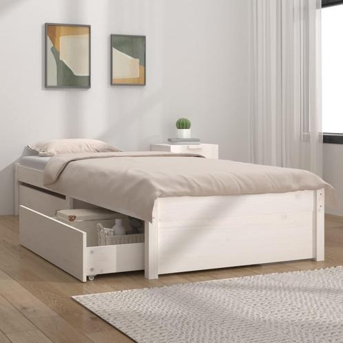 vidaXL Bedframe met lades wit 75x190 cm, Huis en Inrichting, Slaapkamer | Bedden, Nieuw, Verzenden