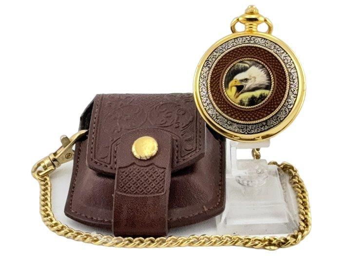 Franklin Mint Eagle Pocket Watch Accentuated with 24 Karat, Antiek en Kunst, Curiosa en Brocante