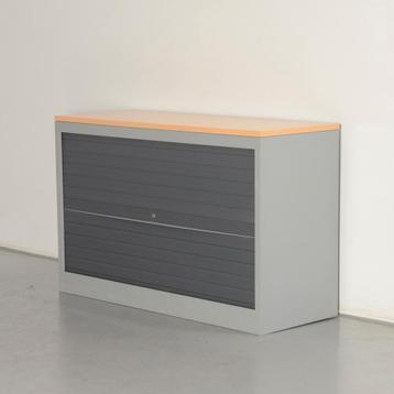 Kinnarps roldeurkast, aluminium, 75x120 cm, incl. 1 legbord, Ophalen of Verzenden