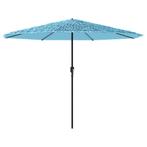 Parasol 324x324cm Blauw | OP = OP | 65% Voordeel, Tuin en Terras, Parasols, Nieuw, Kantelbaar, Verzenden, Stokparasol