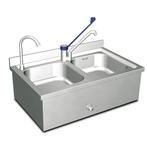 Handwasbak | Dubbel | Wandmontage | 1x Kniebediening |, Verzenden, Nieuw in verpakking