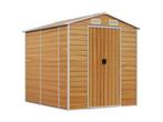 Veiling - VidaXL metalen tuinschuur houtlook 215x191x198cm