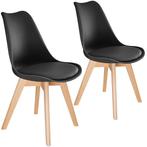 tectake eetkamerstoelen Friederike - zwart/zwart, Set van 2, Huis en Inrichting, Stoelen, Verzenden, Nieuw